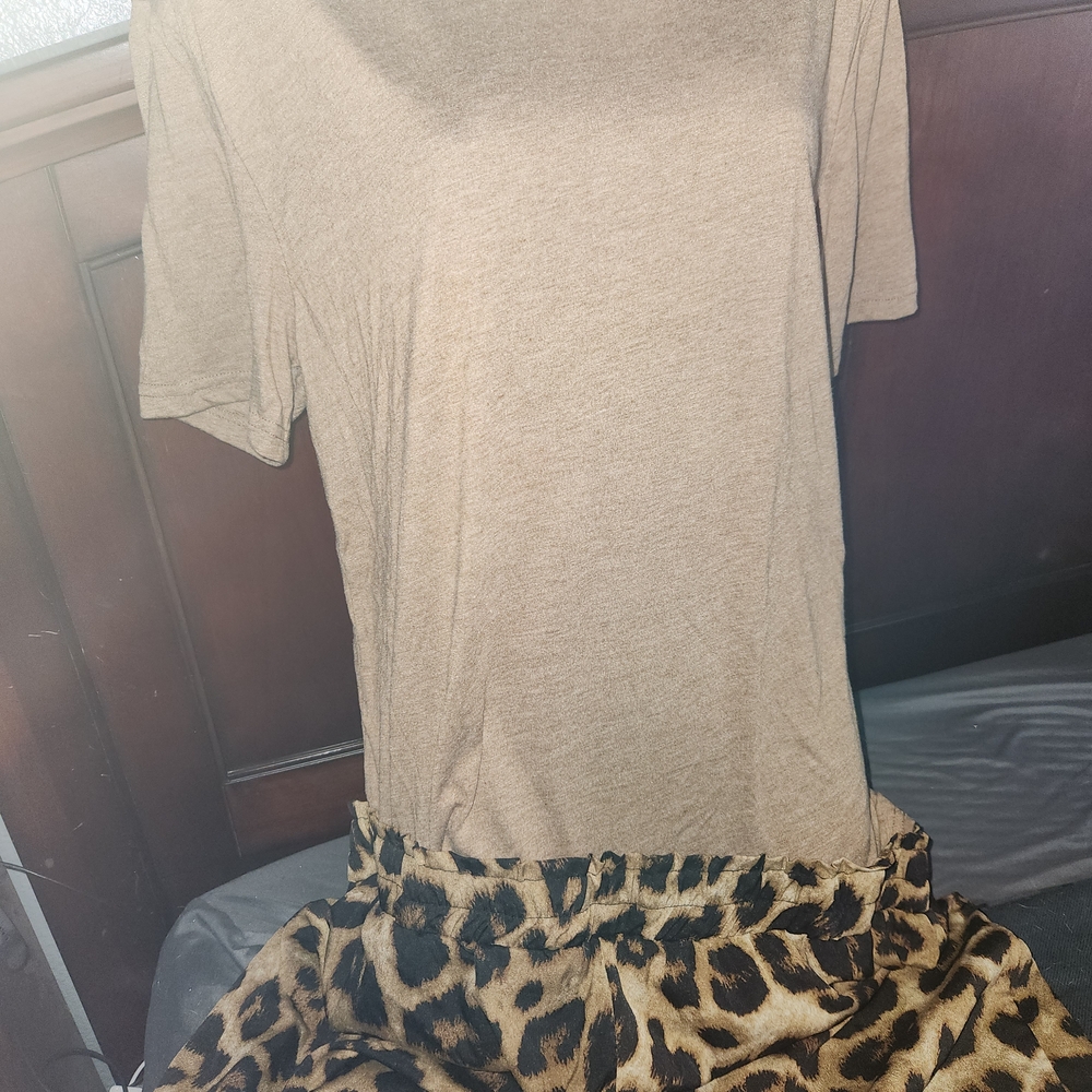 SHEIN Tan Short Sleeve Tee
